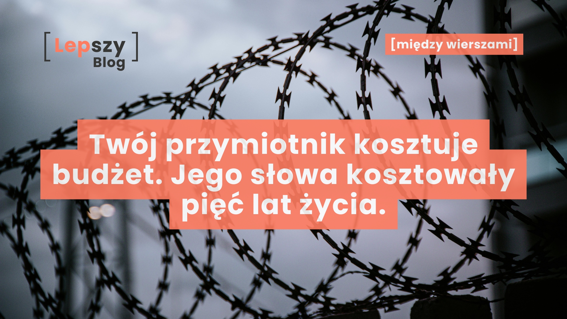 Twój przymiotnik kosztuje budżet. Jego słowa kosztowały pięć lat życia.